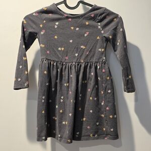 Cat & Jack Gray Dress with Colorful Heart Pattern